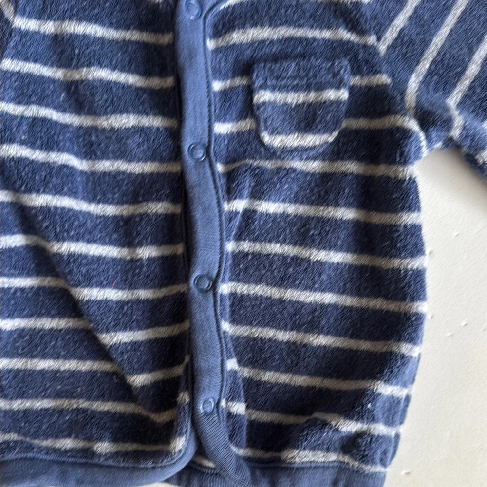 Carter’s Striped 2 Piece Top and Bottom Matching Set W Bear Face Footies 3 Mo - Picture 6 of 8